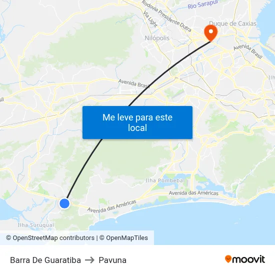 Barra De Guaratiba to Pavuna map