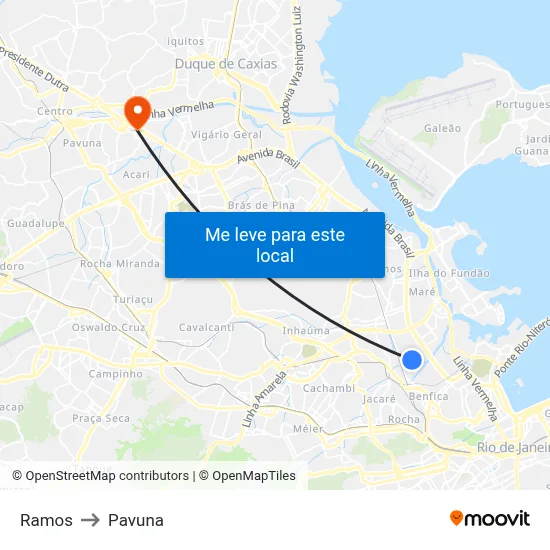 Ramos to Pavuna map