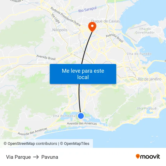 Via Parque to Pavuna map