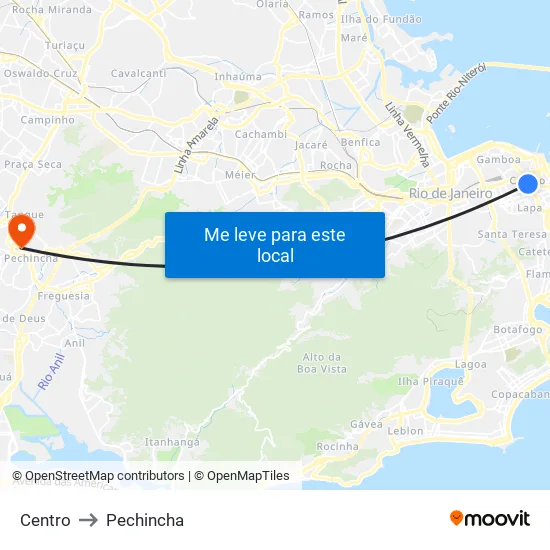 Centro to Pechincha map