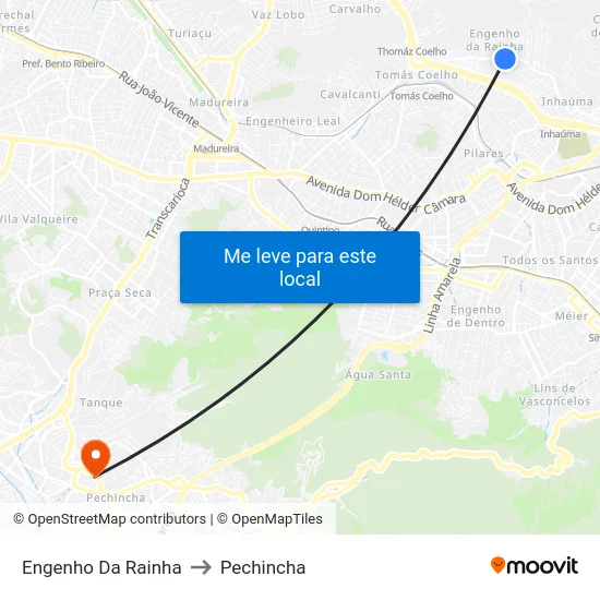 Engenho Da Rainha to Pechincha map