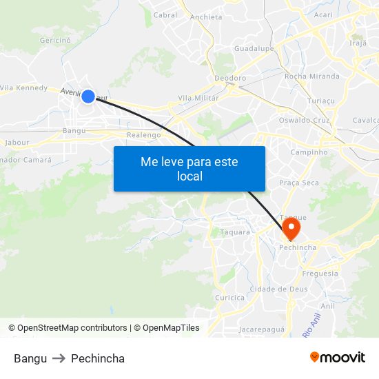 Bangu to Pechincha map