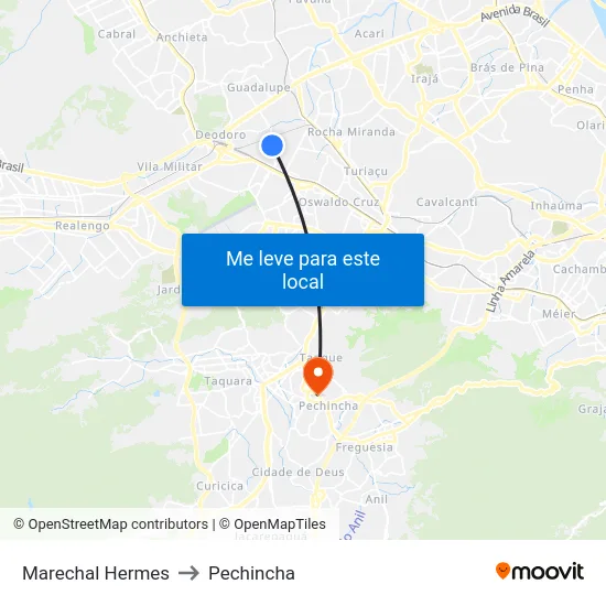 Marechal Hermes to Pechincha map