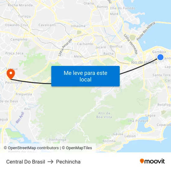 Central Do Brasil to Pechincha map
