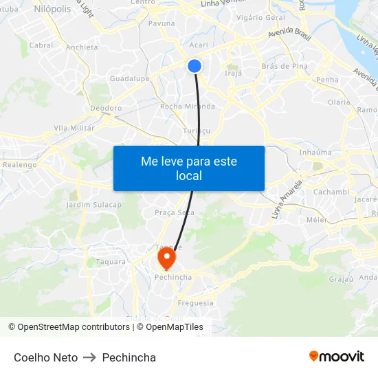 Coelho Neto to Pechincha map