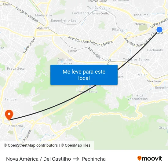 Nova América / Del Castilho to Pechincha map