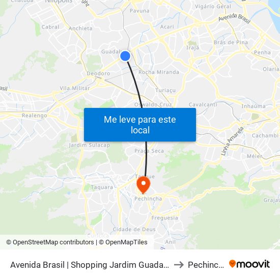 Avenida Brasil | Shopping Jardim Guadalupe to Pechincha map