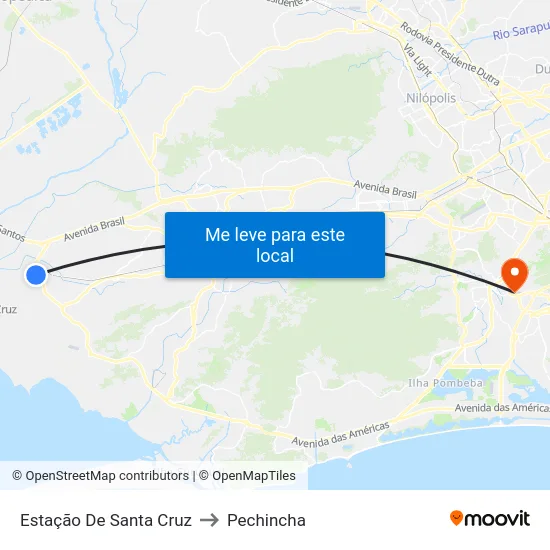 Estação De Santa Cruz to Pechincha map
