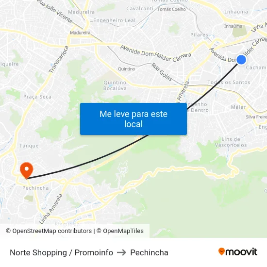 Norte Shopping / Promoinfo to Pechincha map