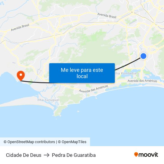 Cidade De Deus to Pedra De Guaratiba map