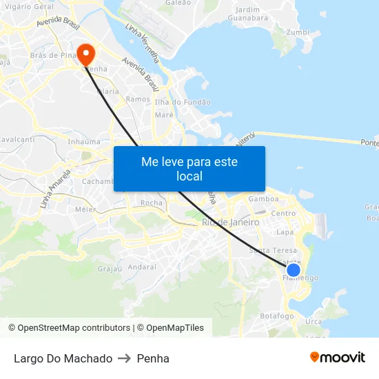 Largo Do Machado to Penha map