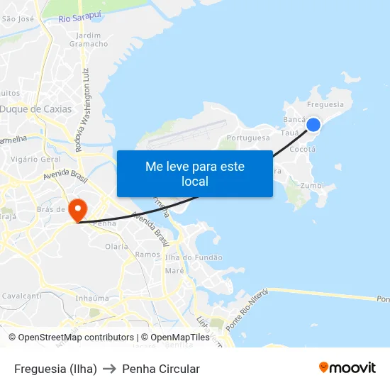 Freguesia (Ilha) to Penha Circular map