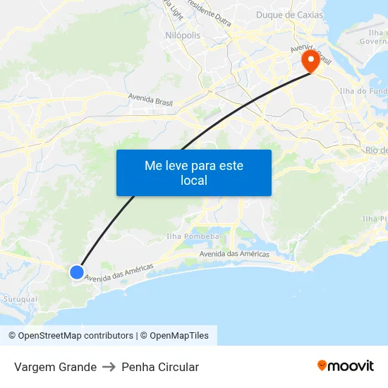Vargem Grande to Penha Circular map