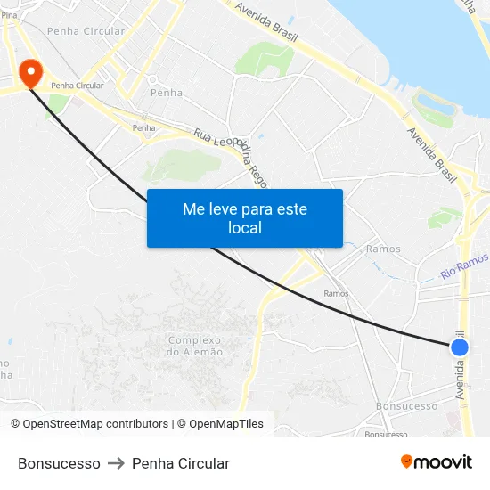 Bonsucesso to Penha Circular map