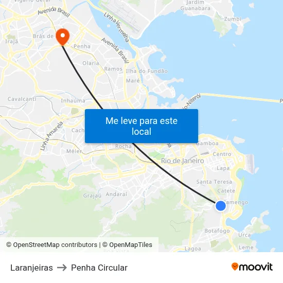 Laranjeiras to Penha Circular map