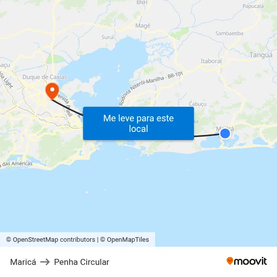 Maricá to Penha Circular map