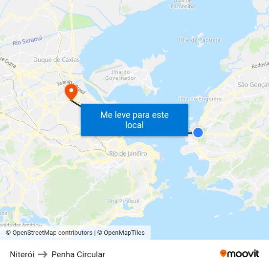 Niterói to Penha Circular map