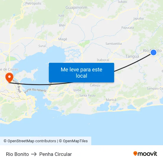 Rio Bonito to Penha Circular map