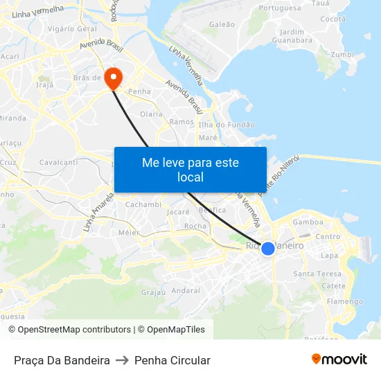 Praça Da Bandeira to Penha Circular map