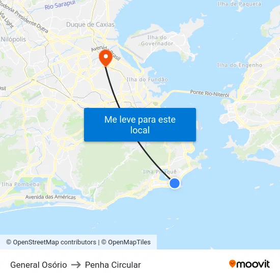 General Osório to Penha Circular map
