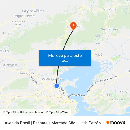 Avenida Brasil | Passarela Mercado São Sebastião to Petrópolis map
