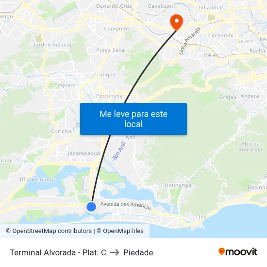 Terminal Alvorada - Plat. C to Piedade map