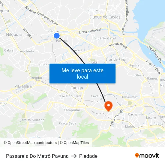 Passarela Do Metrô Pavuna to Piedade map