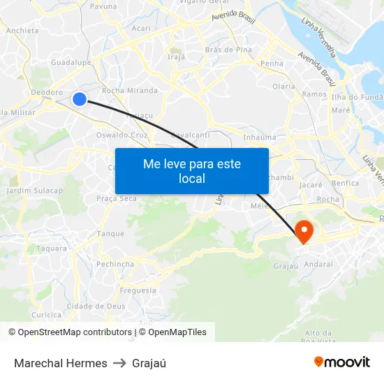Marechal Hermes to Grajaú map
