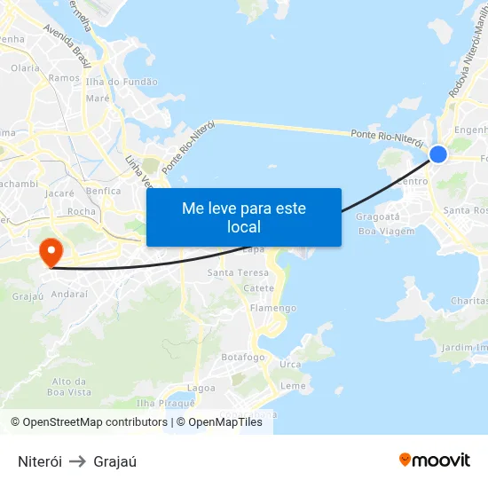 Niterói to Grajaú map