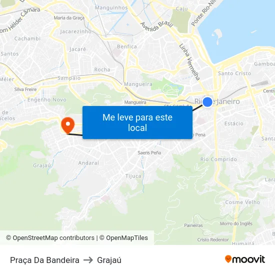 Praça Da Bandeira to Grajaú map
