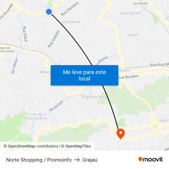 Norte Shopping / Promoinfo to Grajaú map