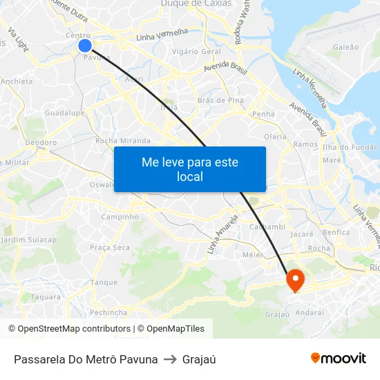 Passarela Do Metrô Pavuna to Grajaú map