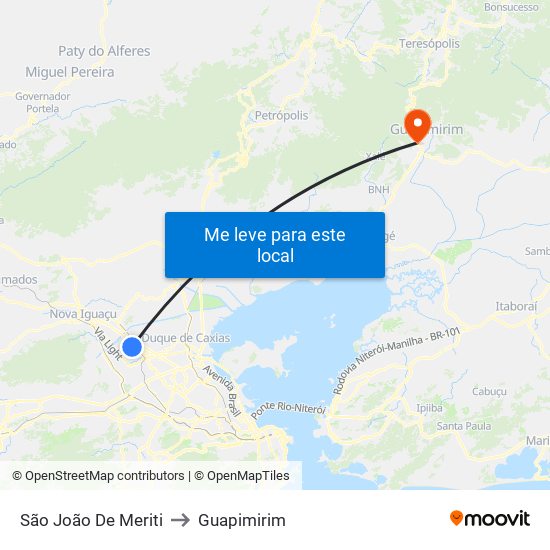 São João De Meriti to Guapimirim map