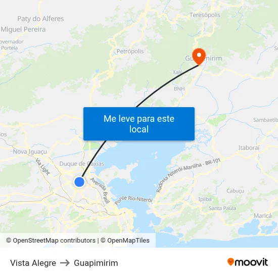 Vista Alegre to Guapimirim map