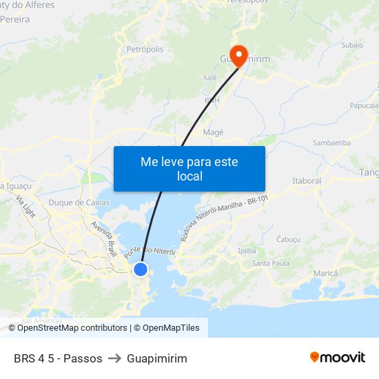 BRS 4 5 - Passos to Guapimirim map