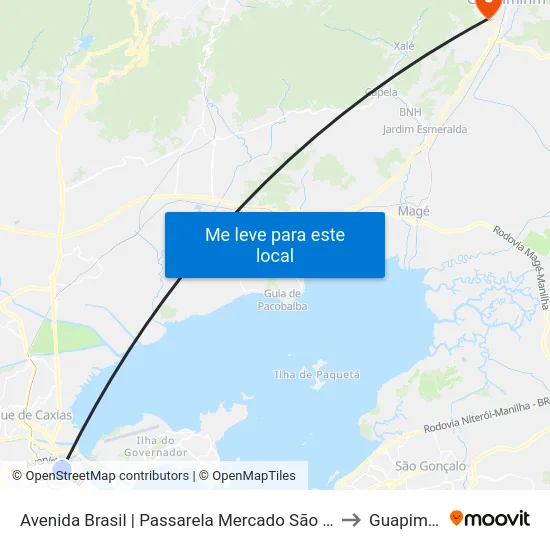 Avenida Brasil | Passarela Mercado São Sebastião to Guapimirim map