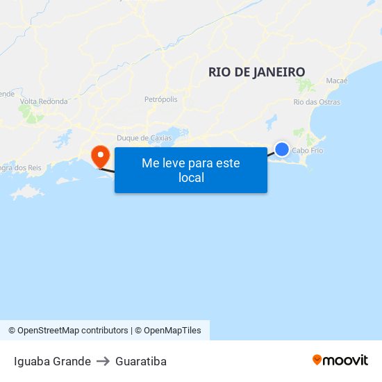 Iguaba Grande to Guaratiba map