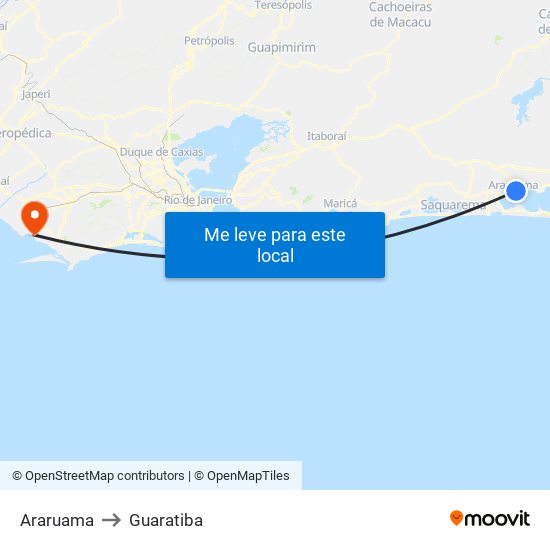 Araruama to Guaratiba map