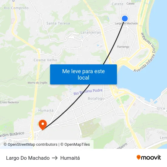 Largo Do Machado to Humaitá map