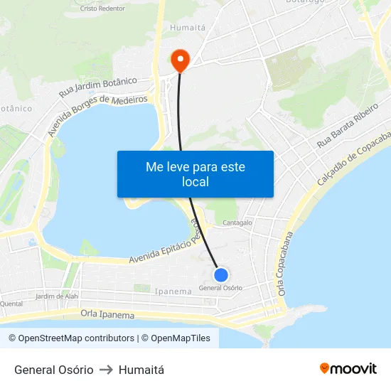 General Osório to Humaitá map