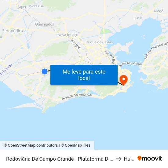 Rodoviária De Campo Grande - Plataforma D (Campo Grande E Jabour - Executivo) to Humaitá map