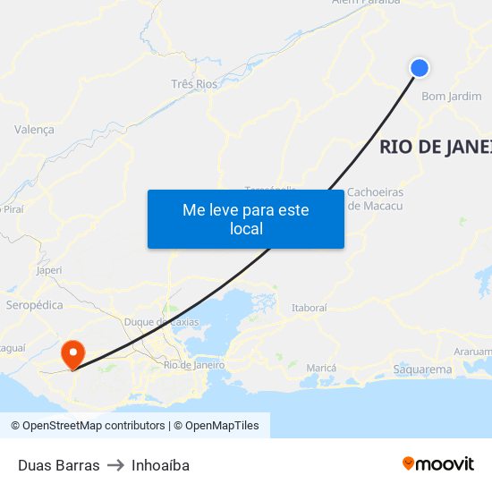 Duas Barras to Inhoaíba map