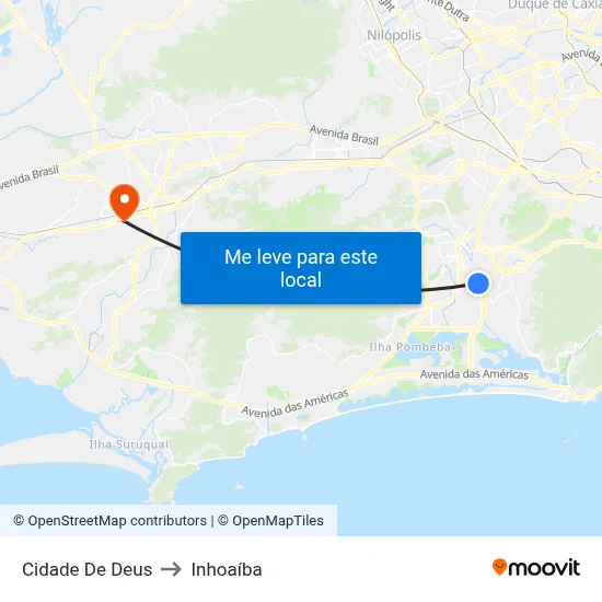 Cidade De Deus to Inhoaíba map