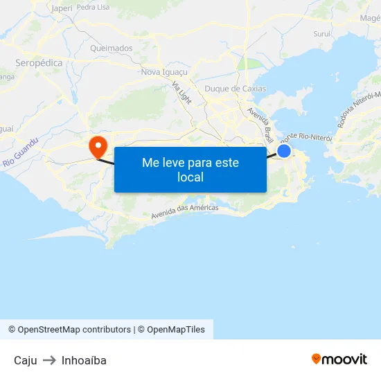 Caju to Inhoaíba map