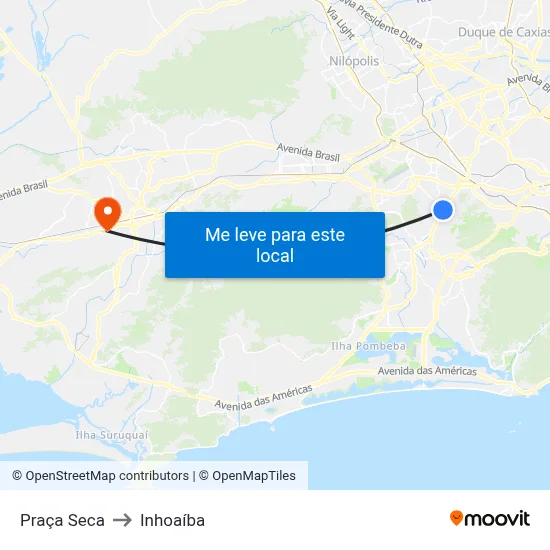 Praça Seca to Inhoaíba map