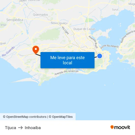 Tijuca to Inhoaíba map