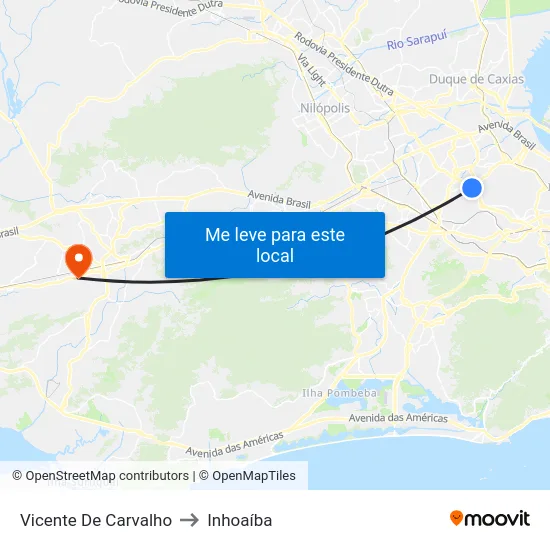 Vicente De Carvalho to Inhoaíba map