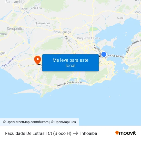 Faculdade De Letras | Ct (Bloco H) to Inhoaíba map