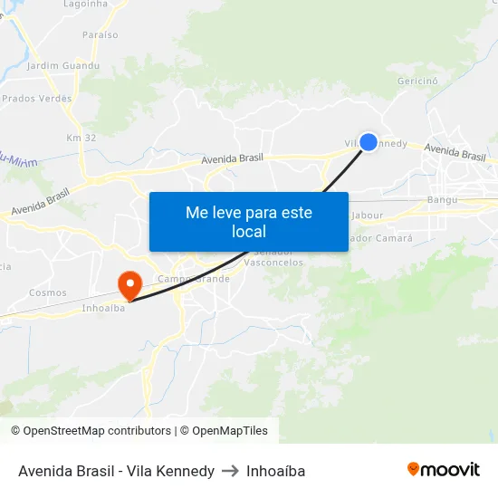 Avenida Brasil - Vila Kennedy to Inhoaíba map
