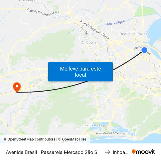 Avenida Brasil | Passarela Mercado São Sebastião to Inhoaíba map